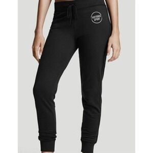 Victoria's Secret Sport Black Jogger Pants Sz SP, Relaxed Fit, Tapered Leg